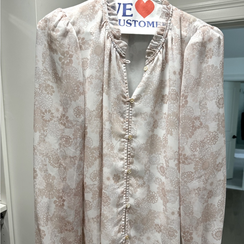 aritzia wilfred floral blouse